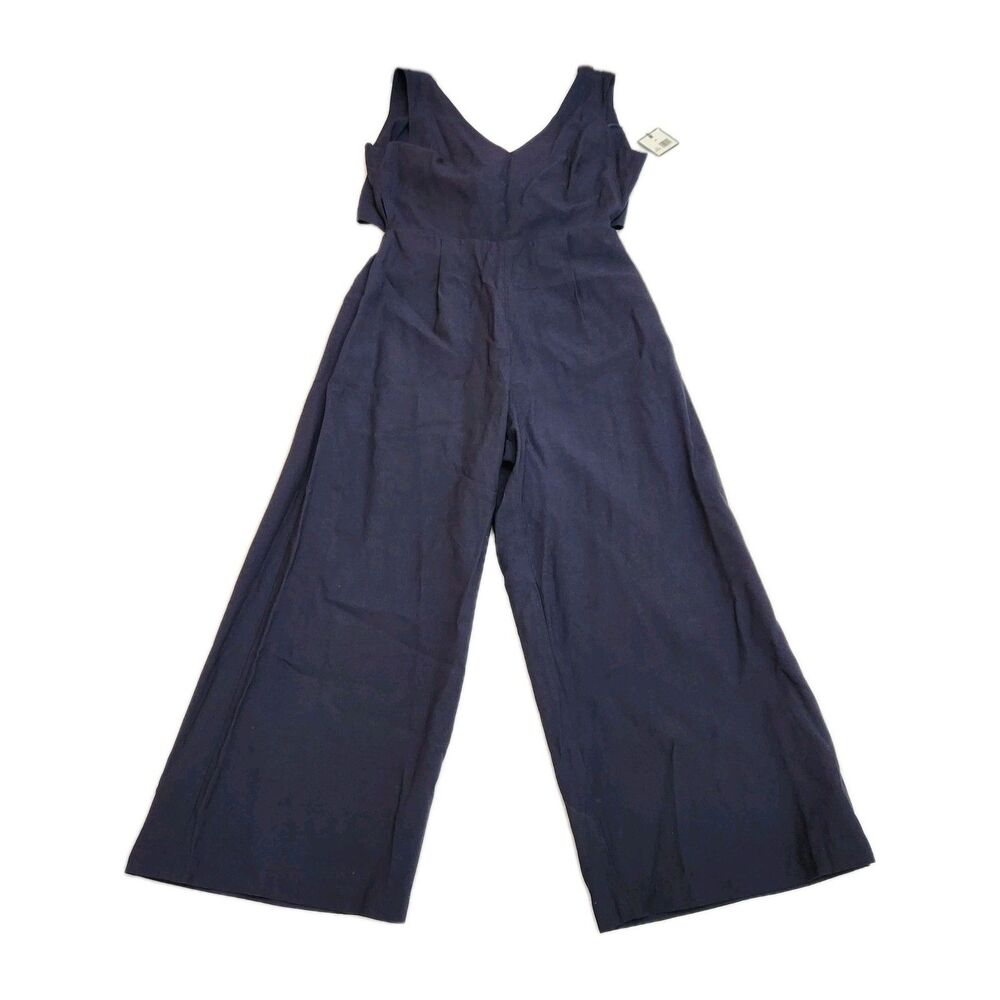 Madison Navy Blue Jumper Wide Leg Ties In Back NEW Preppy Nautical Women SZ Med
